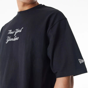 new era camiseta oversized new york yankees MLB tartan infill negro