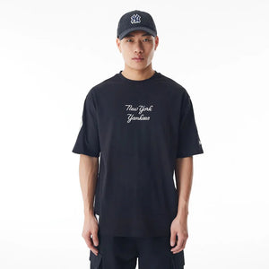 new era camiseta oversized new york yankees MLB tartan infill negro