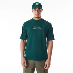 new era camiseta oversized oakland athletics MLB tartan infill verde