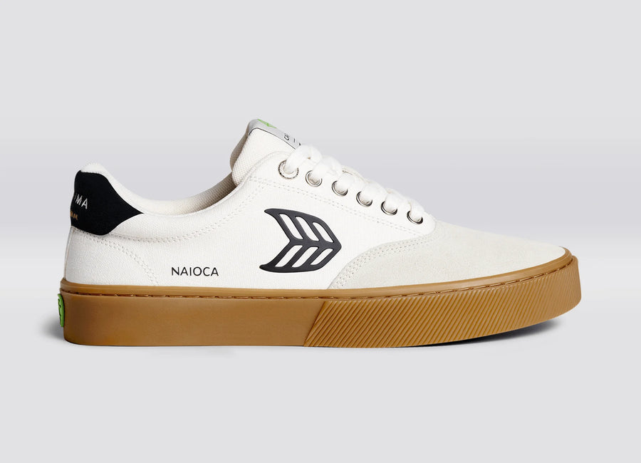 cariuma zapatilla naioca skate gum vintage white suede off white