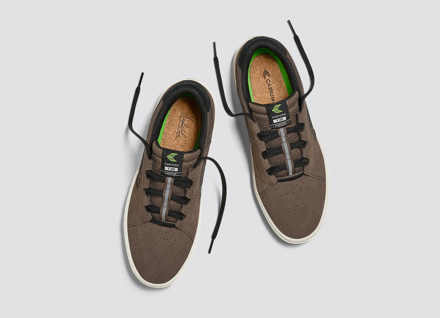 cariuma zapatilla t 20 pro dark khaki suede and mesh