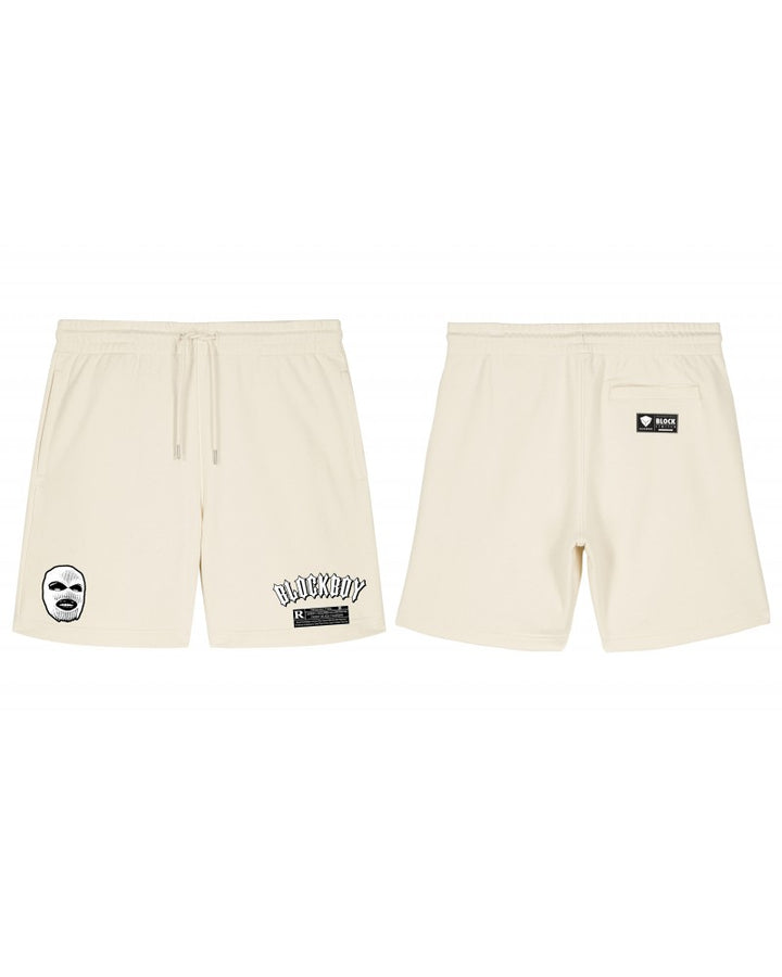 block limited blockboy icon fleece short raw natural