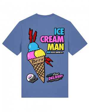 block limited camiseta ice cream loose fit bright blue