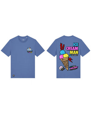 block limited camiseta ice cream loose fit bright blue