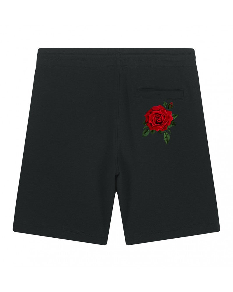 block limited bermuda roses fleece short black