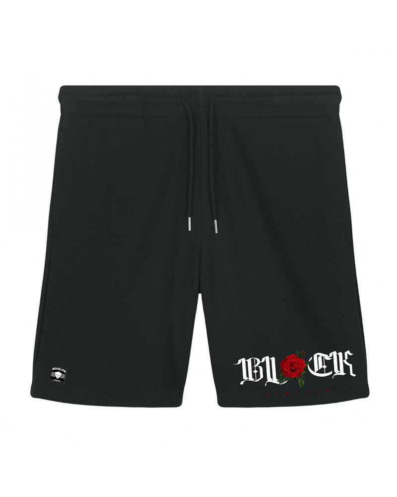 block limited bermuda roses fleece short black