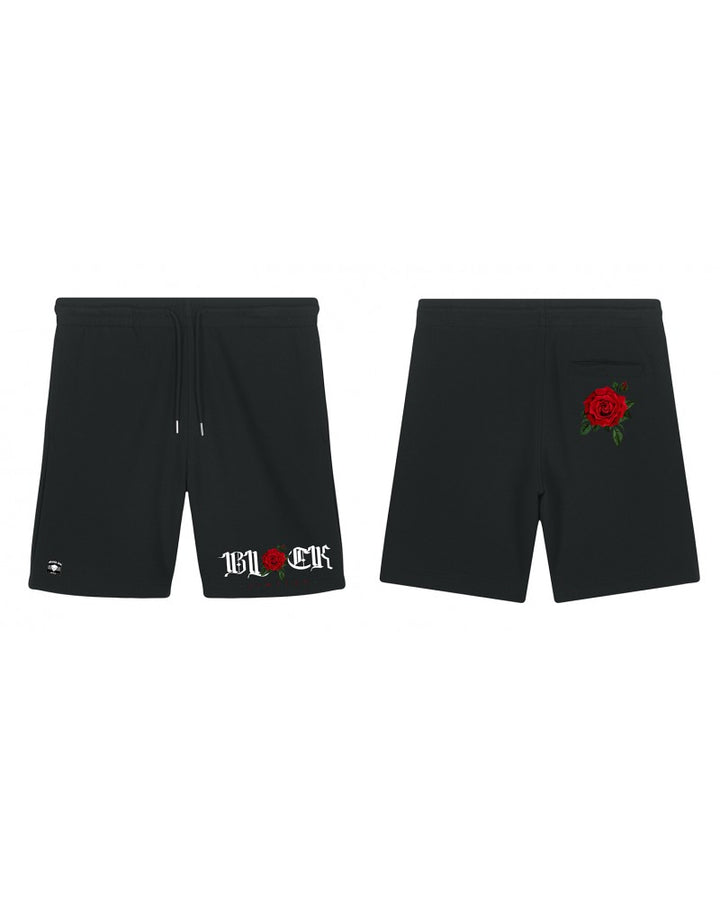 block limited bermuda roses fleece short black