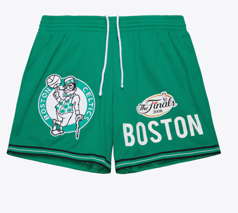 mitchell & ness bermuda green boston celtics team origins mesh