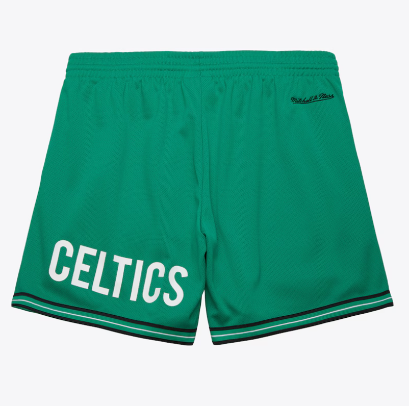 mitchell & ness bermuda green boston celtics team origins mesh