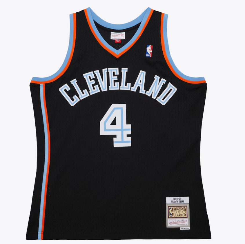 mitchell & ness camisilla Shawn Kemp Black Cleveland Cavaliers 1999/00 Hardwood Classics Swingman Jersey