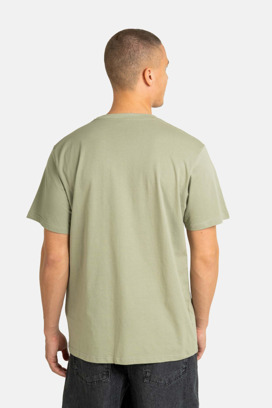 reell camiseta staple logo  green fog