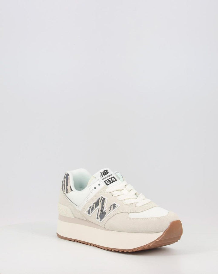 new balance 574 plataforma blanco/zebra