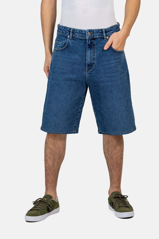reell  bermuda solid short  retro mid blue