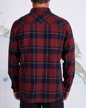 salty crew camisa first light flannel navy