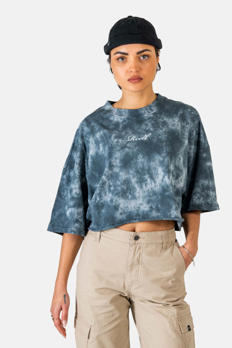 reell camiseta aimi black light grey