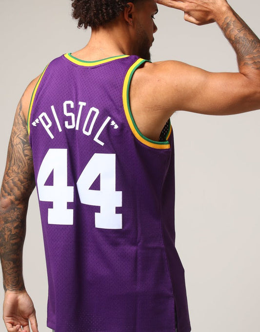 mitchell & ness camisilla jazz pistol 74-75