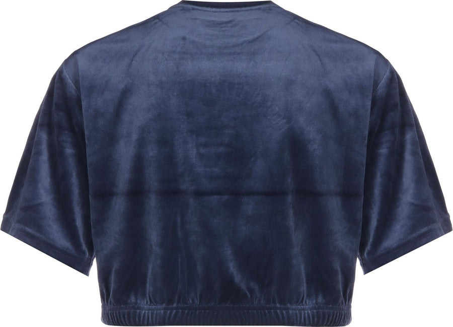 fila camiseta chana cropped velvet azul marino