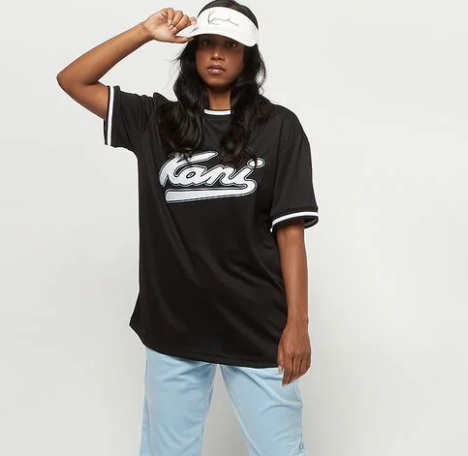karl kani camiseta mujer varsity mesh
