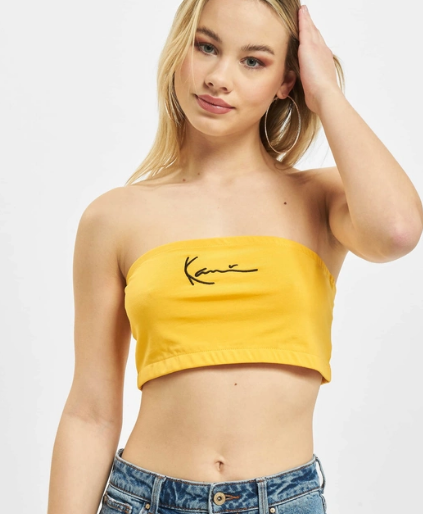 KARL KANI TOP SMALL SIGNATURE AMARILLO