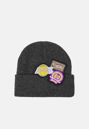 mitchell & ness beanie parches los angeles lakers