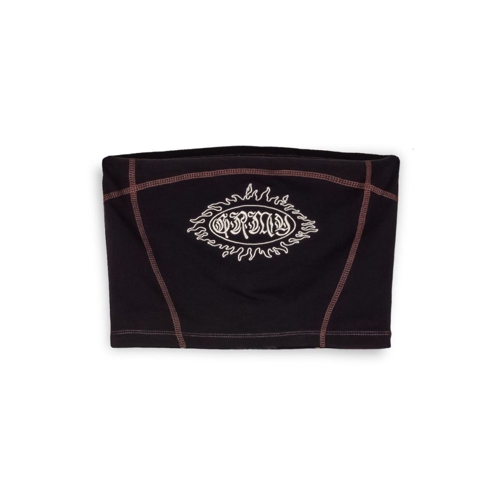 grimey top fire route girl crop tube black