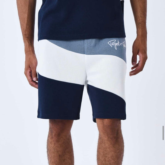 project x paris bermuda de tres tonos azul y blanco
