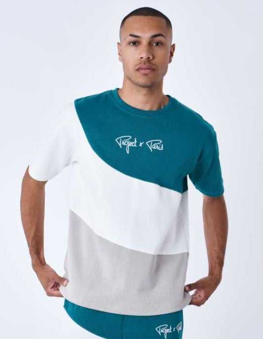 project x paris camiseta tricolor verde blanco