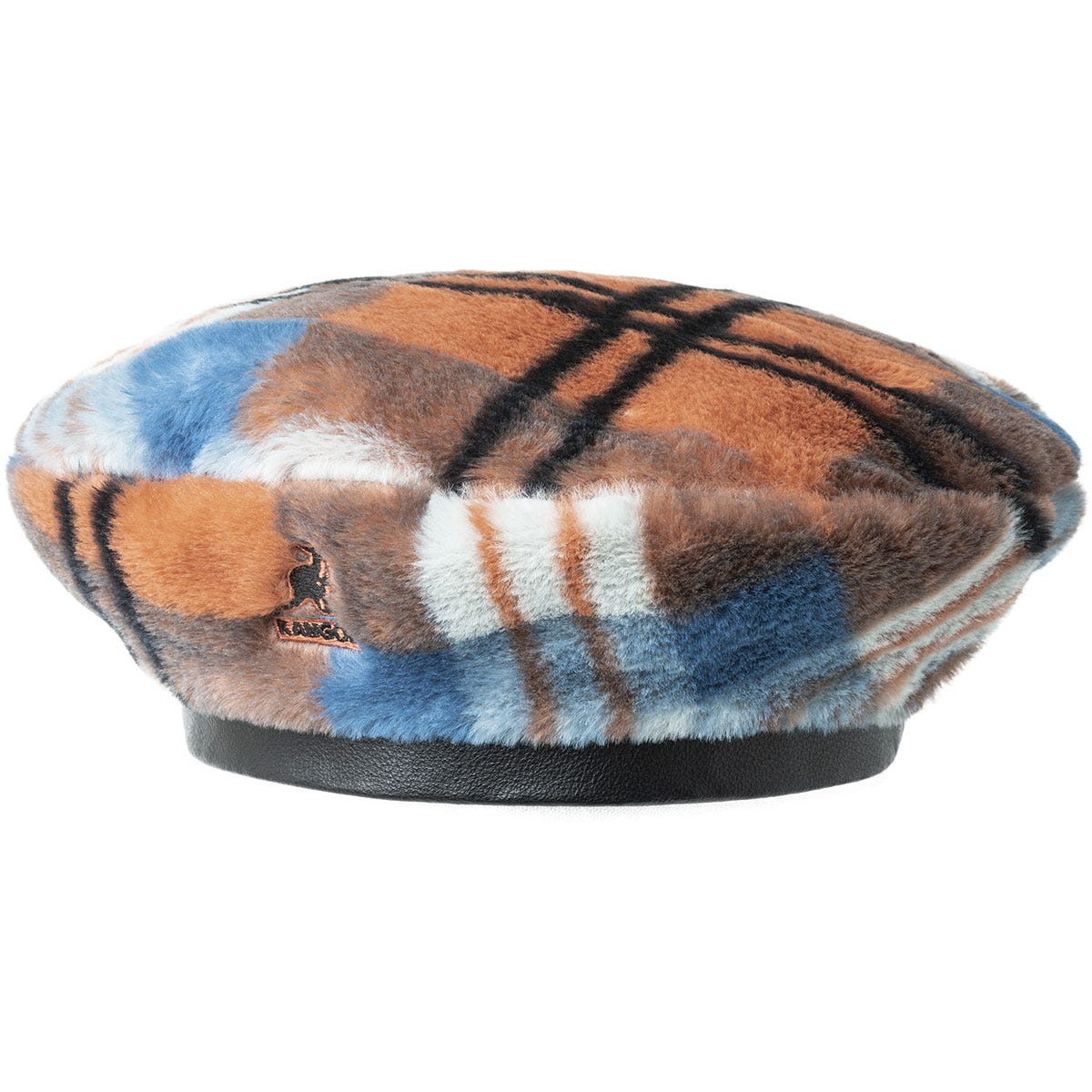 kangol boina faux fur beret naranja