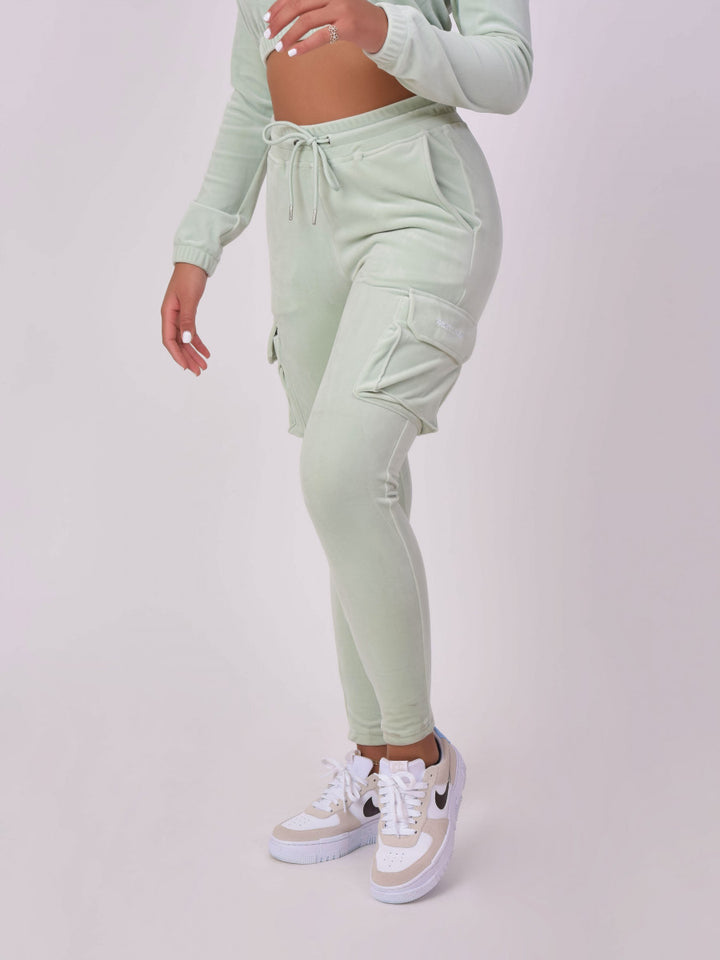 project x paris pantalon Joggers de terciopelo- Verde menta